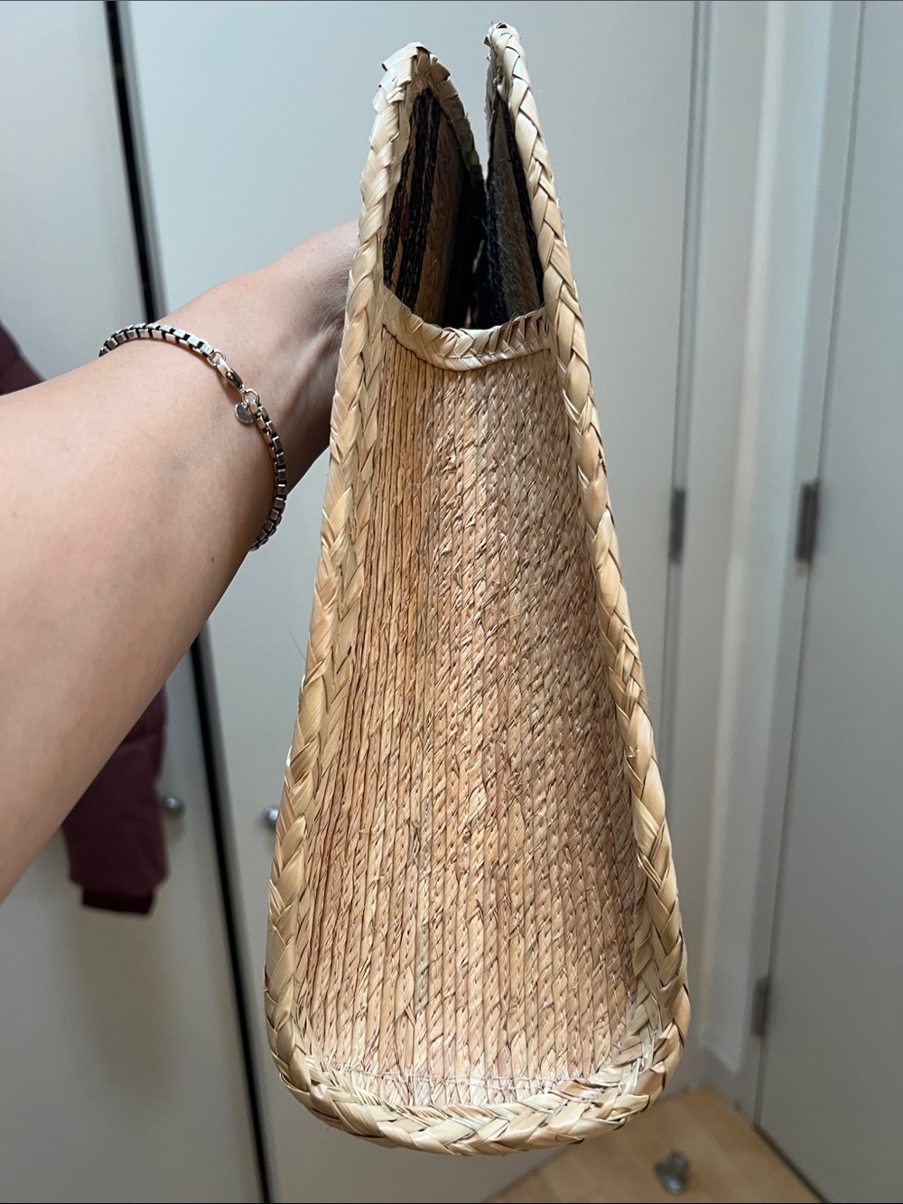 Pei Lei New York Square Straw Beach Tote (Black/Natural) - Picture 8 of 11